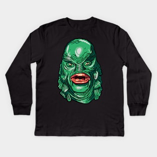 Squiggly creature from the Black Lagoon Kids Long Sleeve T-Shirt